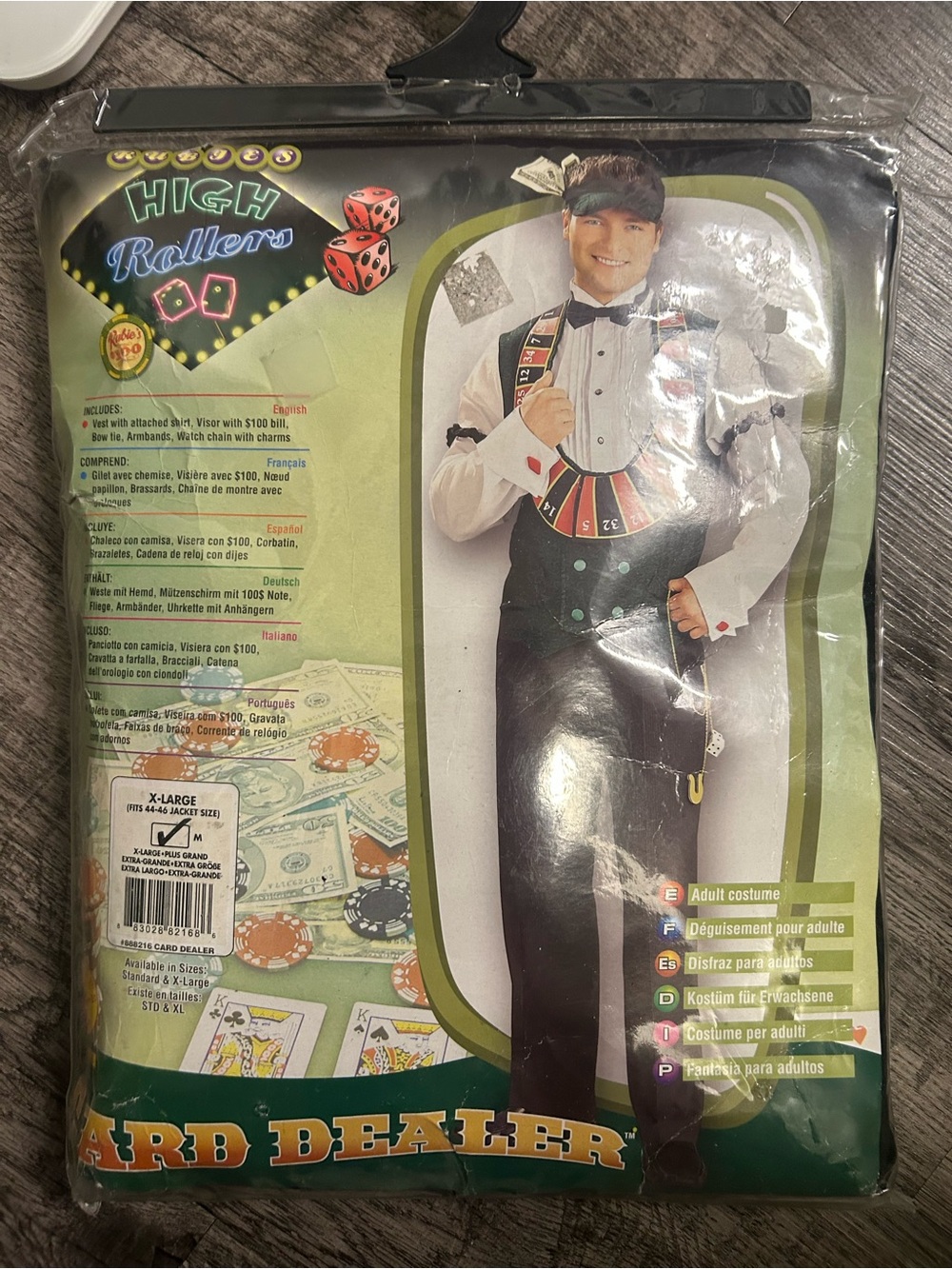 Dealer “high roller” adult men Halloween costume, size M, new